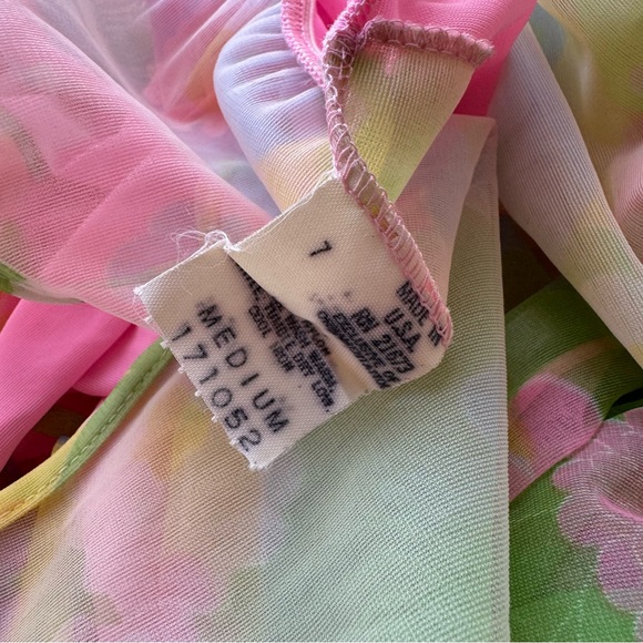 Vintage 60s Floral Organza Robe and Slip Set - Picture 13 of 14